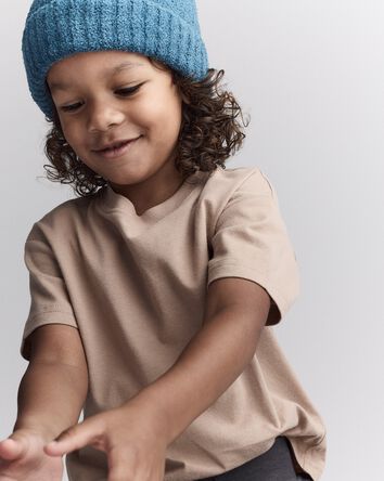 Toddler Short-Sleeve Relaxed Graphic Tee - Tan, 