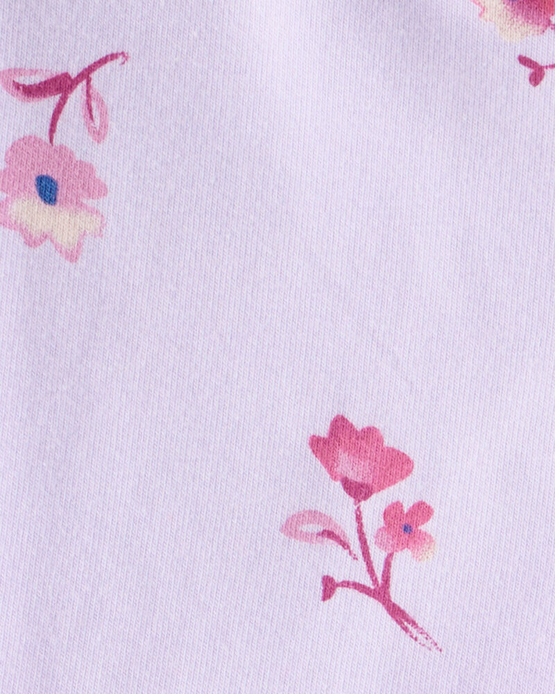Baby Girl Floral Cotton Flare Pull-On Stretch Leggings - Purple, image 2 of 3 slides