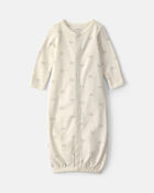 Baby Bear Long-Sleeve Sleeper Gown - Cream, image 1 of 5 slides