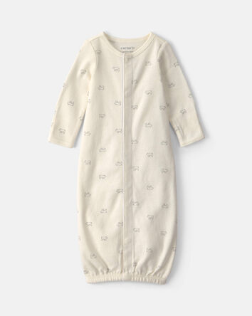 Baby Bear Long-Sleeve Sleeper Gown - Cream, 
