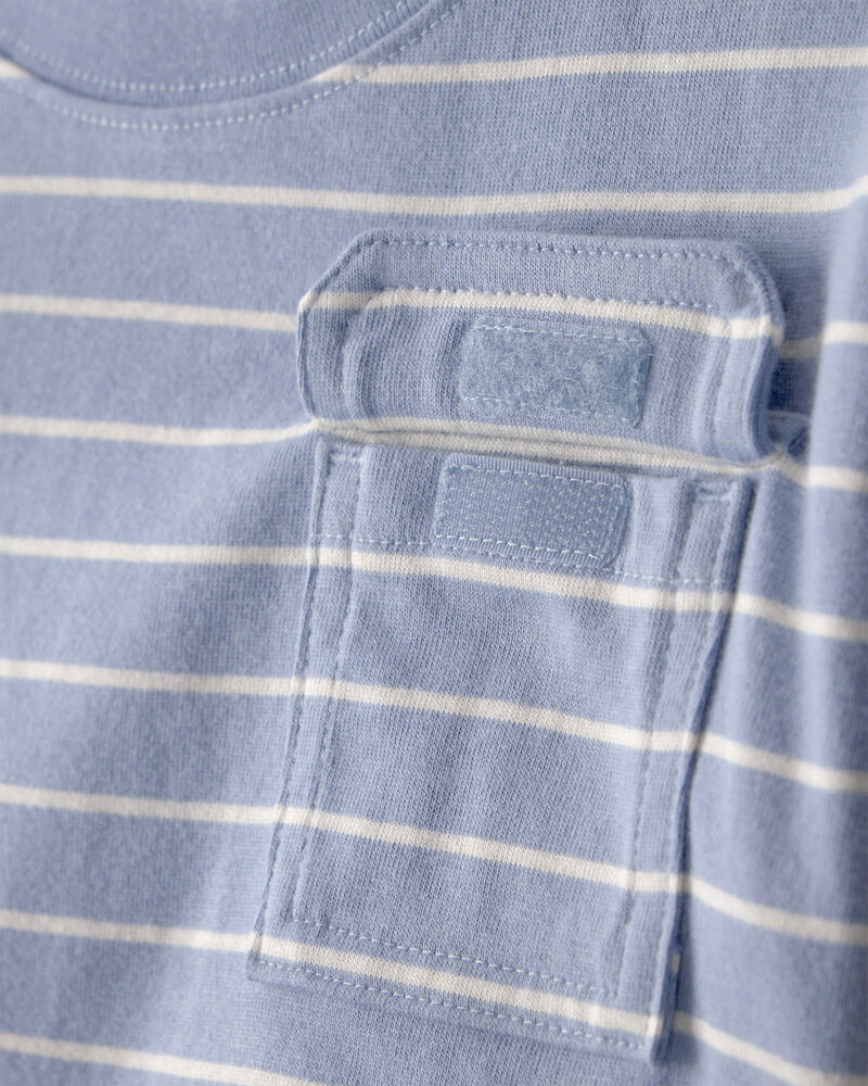 Toddler Boy Striped Colorblock Long-Sleeve Tee - Blue, image 3 of 5 slides