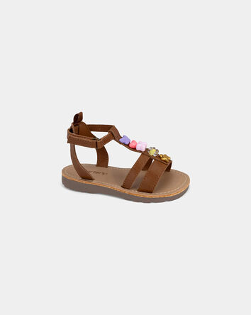 Toddler Girl Charm Sandals - Brown, 