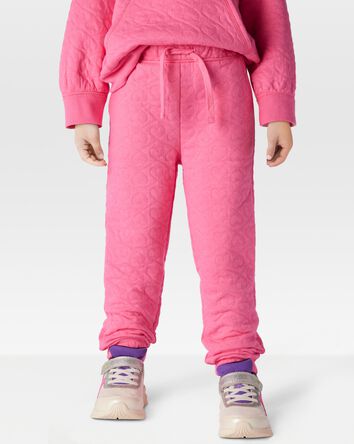 Enfant en bas âge Pantalon tricoté à cœurs - Rose, 