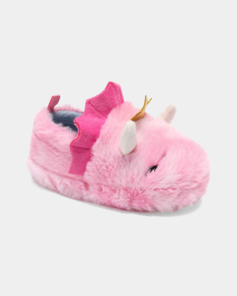 Girls Dragon Slippers - Pink, image 1 of 6 slides
