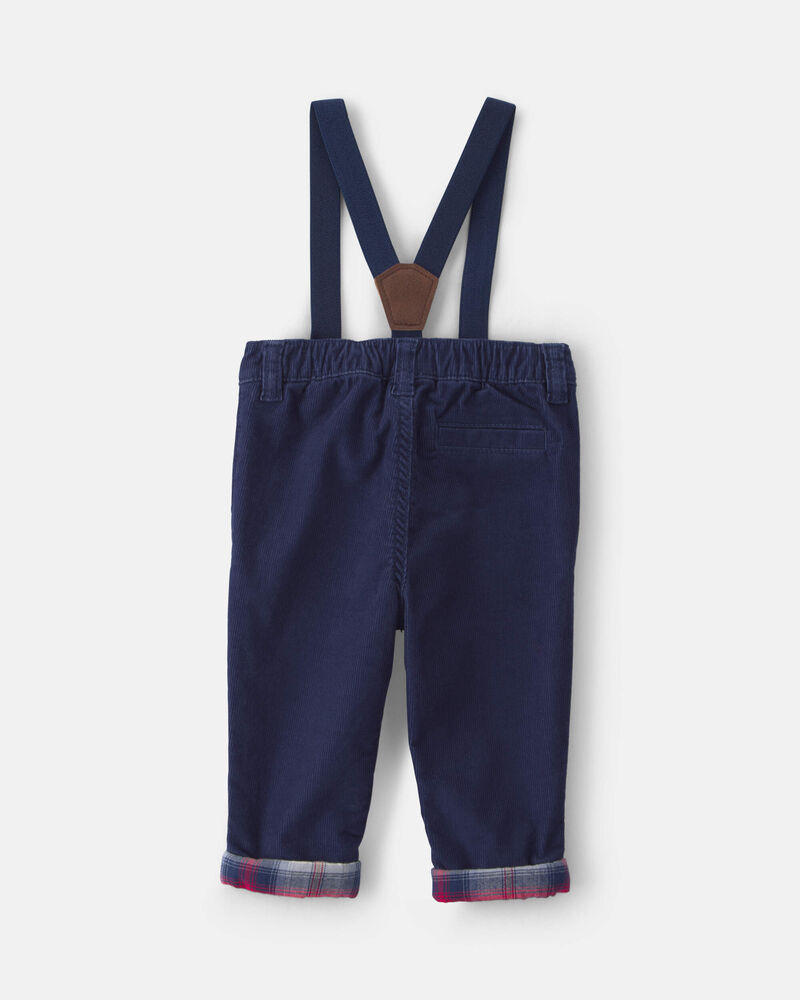 B&eacute;b&eacute; gar&ccedil;on - Pantalon en velours c&ocirc;tel&eacute; &agrave; bretelles &ndash; Bleu, image 2 sur 3 diapositives