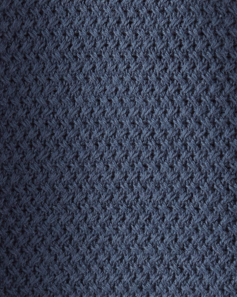 Baby Organic Cotton Crotchet Knit Polo, image 3 of 3 slides