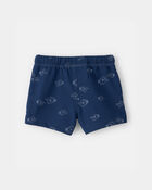 Baby Boy Fish French Terry Shorts - Blue, image 2 of 4 slides