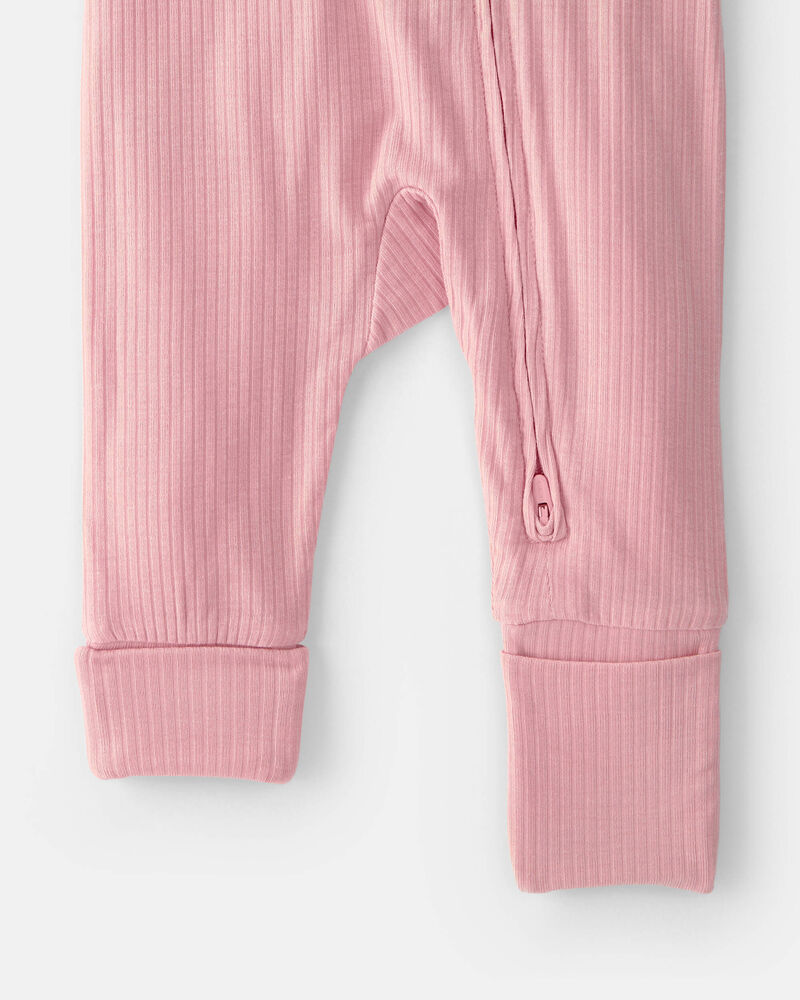 Baby Girl 2-Way Zip PurelySoft Sleeper - Pink, image 4 of 8 slides