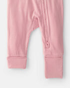 Baby Girl 2-Way Zip PurelySoft Sleeper - Pink, image 4 of 8 slides