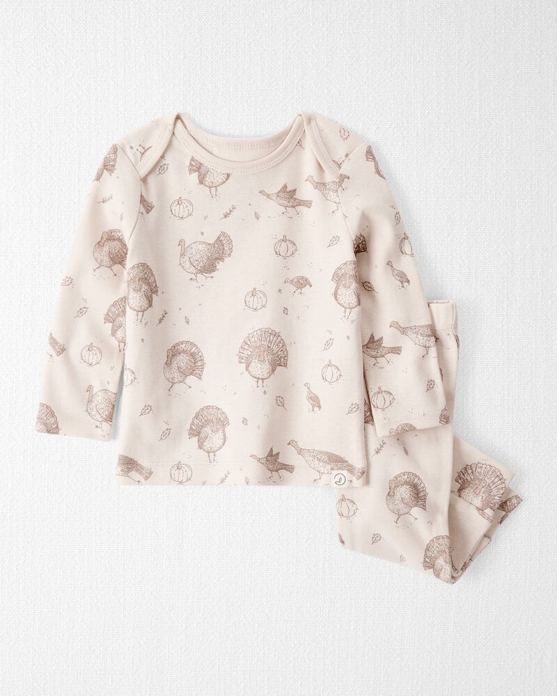 Baby 2-Piece Organic Cotton Ribbed Knit Set in Autumn Grove print, image 1 of 5 slides
