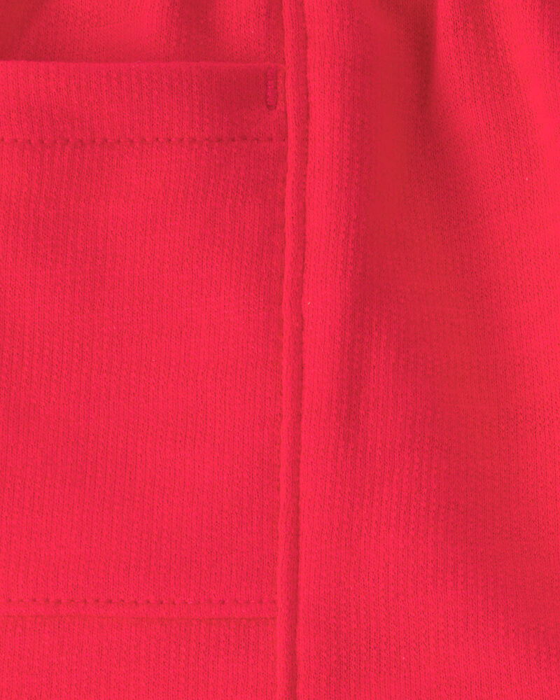 Baby Girl French Terry Shorts - Red, image 3 of 4 slides