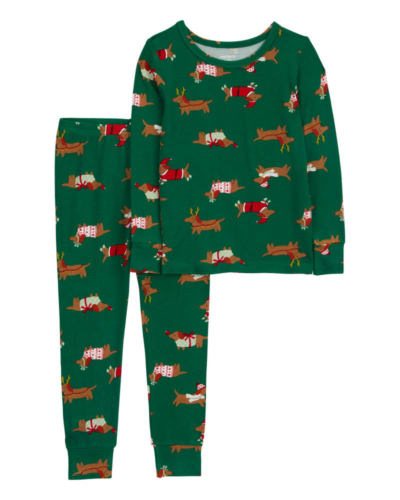 Green Toddler 2 Piece Christmas Dog PurelySoft Pyjamas Carter s Oshkosh Canada