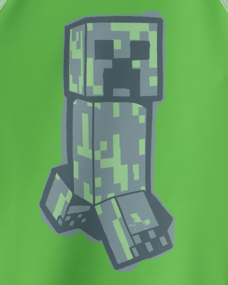 Boys Minecraft&reg; Rashguard - Green, image 3 of 3 slides