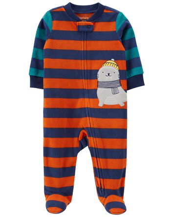 1-Piece Striped Sleeper Pyjamas, 