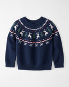 Toddler Fair Isle Organic Cotton Sweater, image 1 of 4 slides