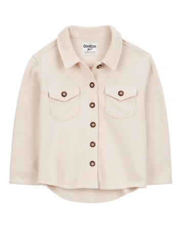 Kid Button-Front Fleece Shacket, 