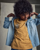 Boys Hickory Button-Down Shirt - Blue, image 3 of 6 slides