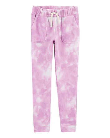 Kid Tie Dye Fleece Pants - Purple, 