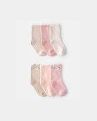 Toddler Girl 6-Pack Cat Polka Dots Crew Socks, image 1 of 2 slides