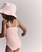 Toddler Girl Smocked One-Piece Swimsuit - Light Pink, image 3 of 7 slides
