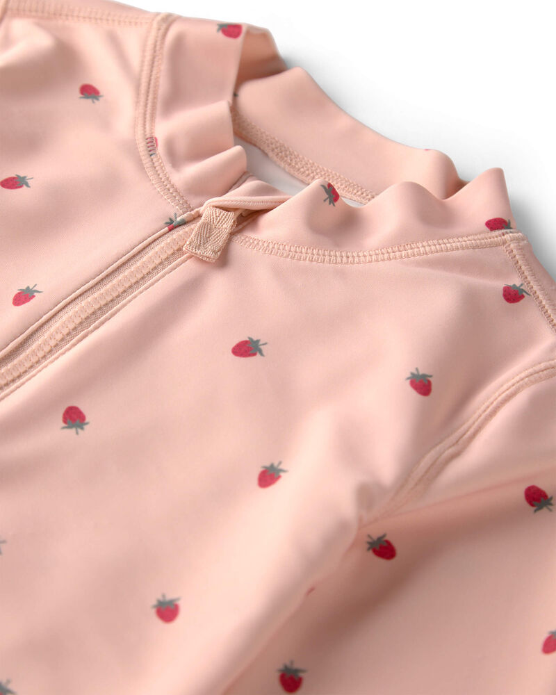 Baby Girl 2-Piece Recycled Rashguard Swimsuit Set in Blissful Petals Print, image 3 of 5 slides