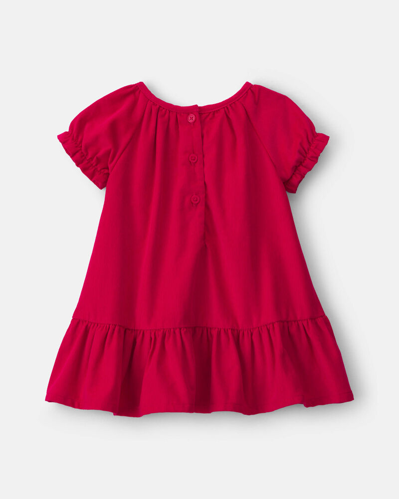 Baby Girl Corduroy Short-Sleeve Dress - Red, image 2 of 5 slides