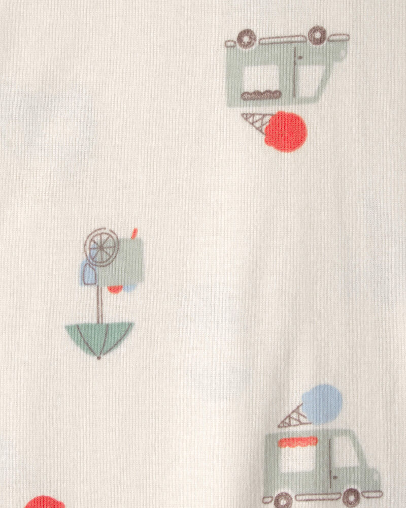 Toddler 2-Pack Ice Cream Truck 100% Cotton Snug Fit 1-Piece pyjama - Blue/Ivory, image 3 of 4 slides