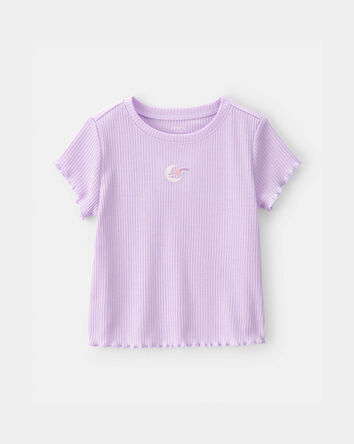 Tout-petit fille - Pyjama 2 pi&egrave;ces ample en tissu c&ocirc;tel&eacute; &agrave; motif de lune - Mauve, 