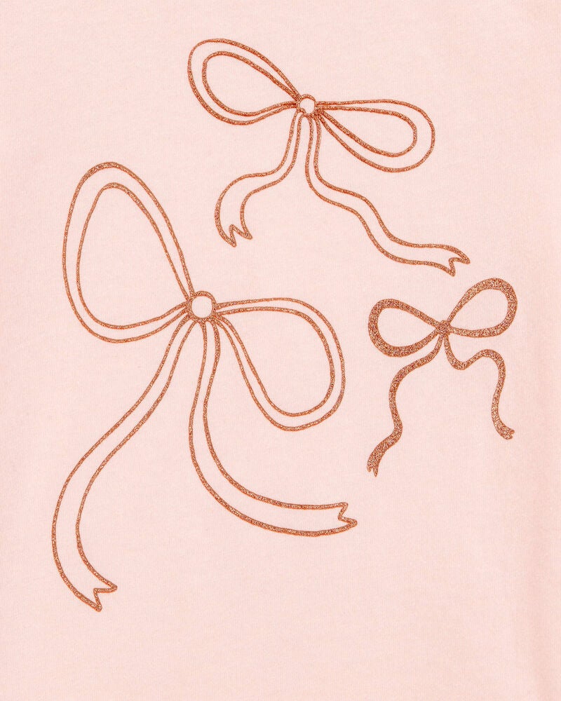 Toddler Bow Short-Sleeve Graphic Tee - Pink, image 3 of 4 slides