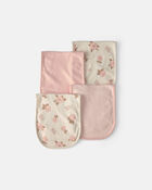 Baby Girl 4-Pack Floral Burp Cloths, image 1 of 2 slides