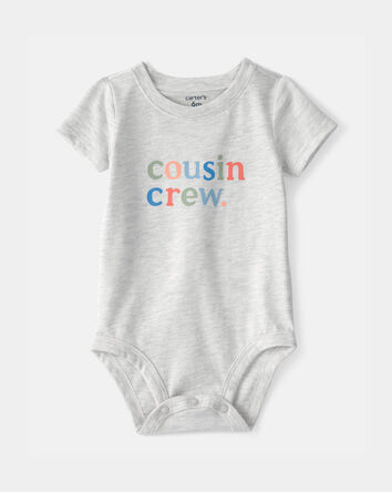 Baby 'Cousin Crew' Graphic Bodysuit - Grey, 