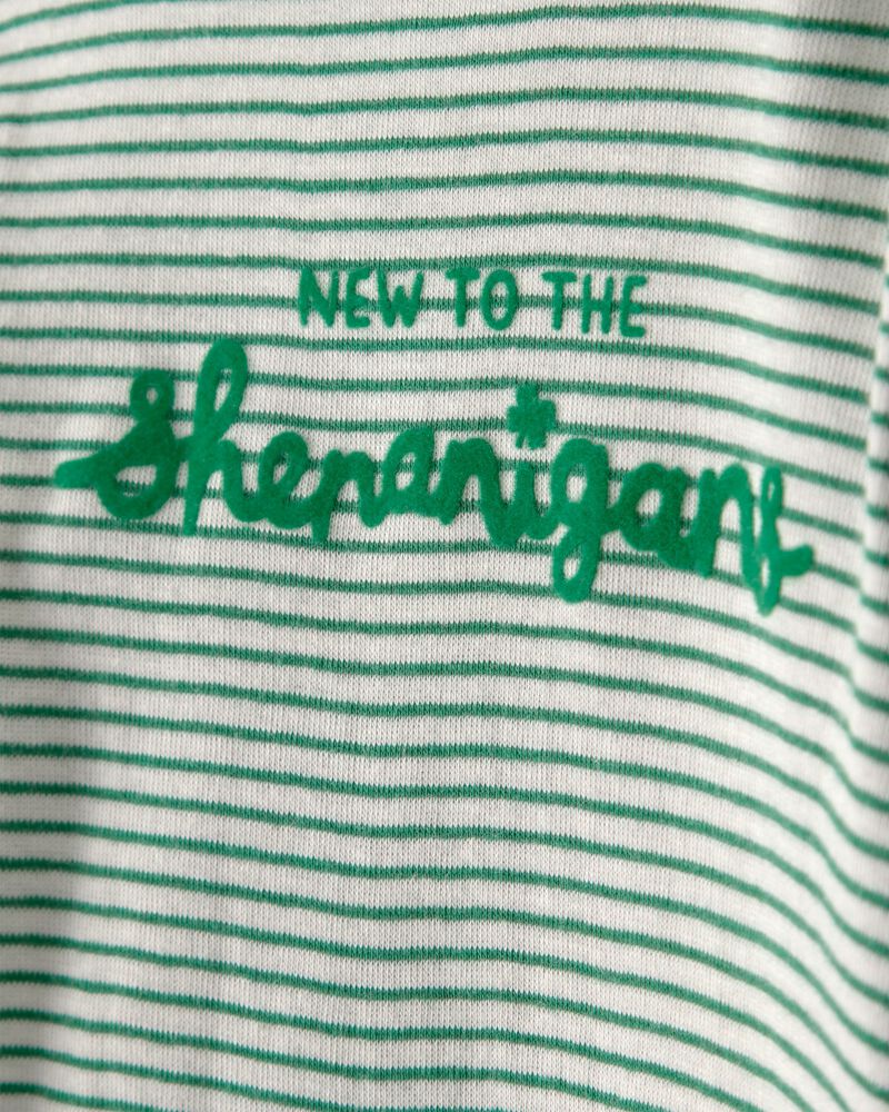 B&eacute;b&eacute; - Ensemble 2 pi&egrave;ces cache-couche &agrave; manches longues ray&eacute; et pantalon de la Saint-Patrick &ndash; Vert/Blanc, image 2 sur 6 diapositives