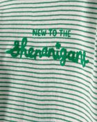 B&eacute;b&eacute; - Ensemble 2 pi&egrave;ces cache-couche &agrave; manches longues ray&eacute; et pantalon de la Saint-Patrick &ndash; Vert/Blanc, image 2 sur 6 diapositives