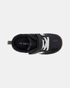 Toddler Boy Striped Sporty Sneakers - Black/White, image 4 of 7 slides