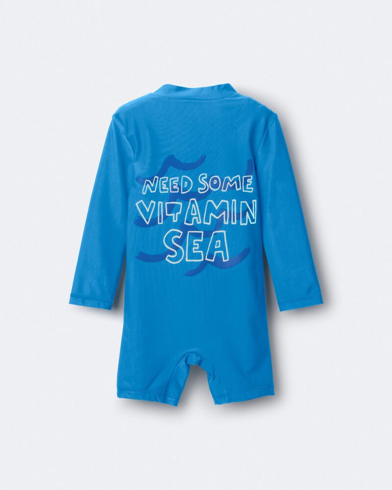 Tout-petit gar&ccedil;on - Maillot dermoprotecteur 1 pi&egrave;ce &agrave; manches longues &laquo;Vitamin Sea&raquo; - Turquoise, image 6 sur 7 diapositives