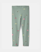 Tout-petit fille - Legging extensible &agrave; motif inspir&eacute; de la nature - Vert, image 1 sur 3 diapositives