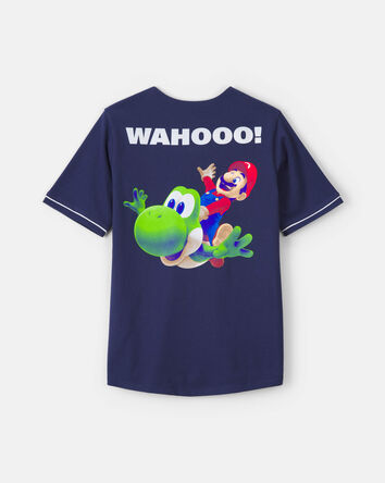 Gar&ccedil;ons - Chandail de joueur Nintendo Super Mario - Bleu marine, 
