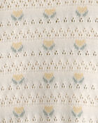 Baby Girl Organic Cotton Sweater Set in Yellow Floral, image 4 of 5 slides