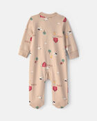 Baby Farm 100% Cotton 2-Way Zip Sleeper - Beige, image 2 of 5 slides