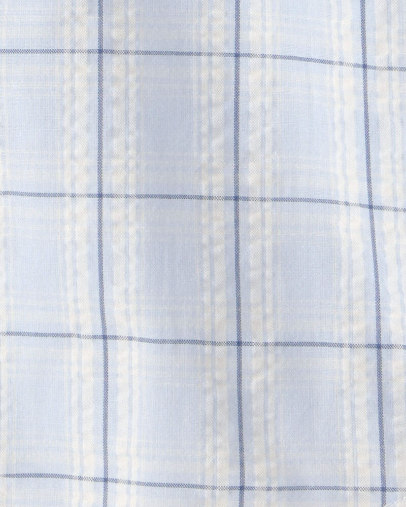 Toddler Boy Plaid Button-Down Shirt - Blue, image 2 of 3 slides