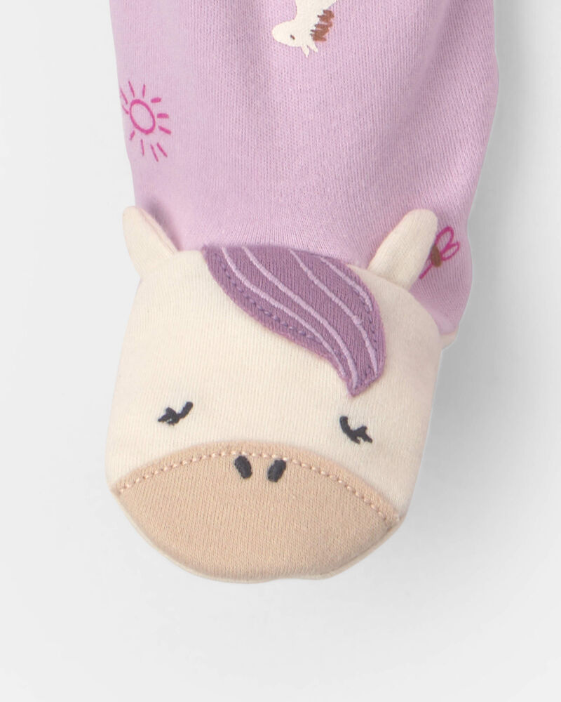 B&eacute;b&eacute; fille - Grenouill&egrave;re &agrave; fermeture &agrave; glissi&egrave;re double sens &agrave; licornes &ndash; Mauve, image 5 sur 5 diapositives