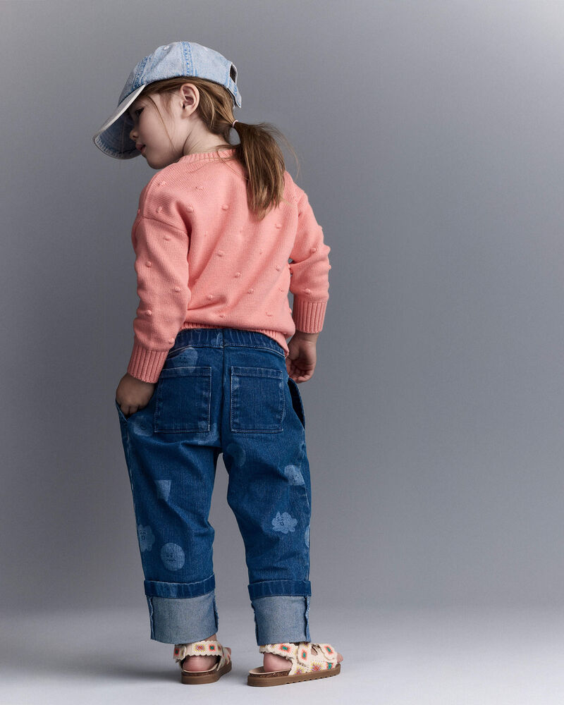 Tout-petit fille - Chandail &agrave; points popcorn - Corail, image 3 sur 6 diapositives