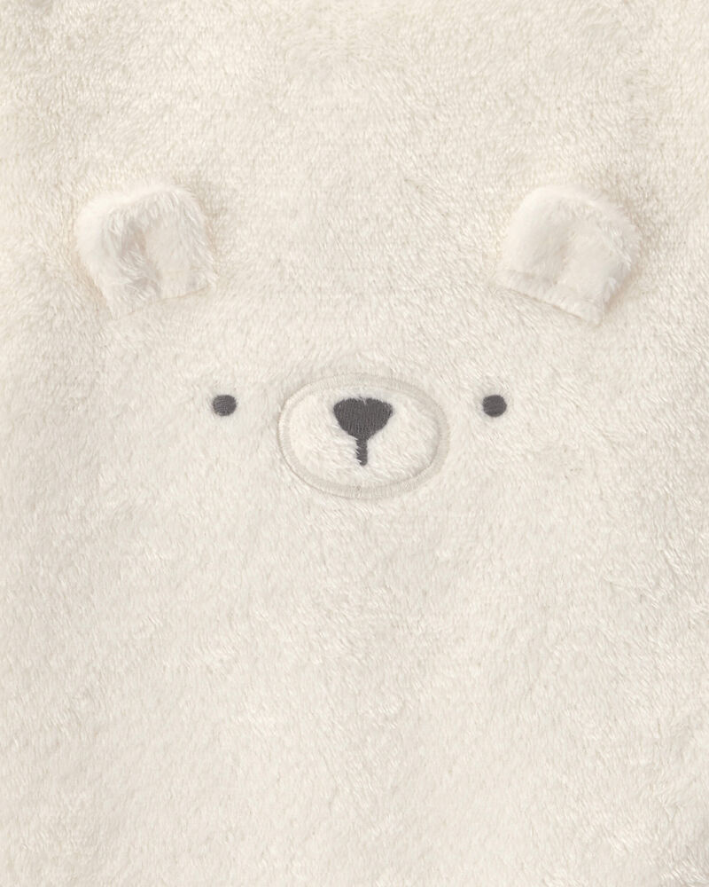 Baby Girl Bear Velvety Long-Sleeve Jumpsuit - Cream, image 3 of 4 slides
