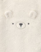 Baby Girl Bear Velvety Long-Sleeve Jumpsuit - Cream, image 3 of 4 slides
