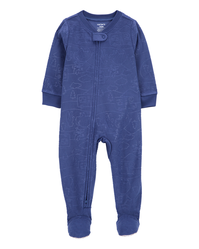 Toddler 1-Piece Camper Fleece Footie Pyjamas, image 1 of 4 slides
