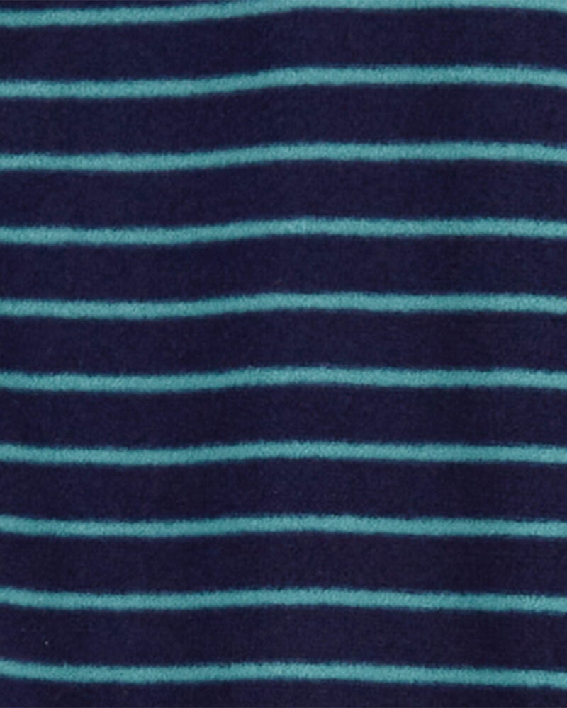 Kid 1-Piece Striped Fleece Footie Pyjamas, image 2 of 3 slides