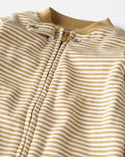 Baby Organic Cotton Rib Sleeper Pyjamas in Stripes, image 3 of 4 slides