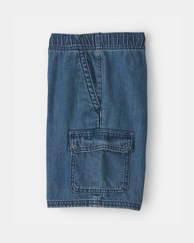 Gar&ccedil;ons - Short cargo en denim - D&eacute;lav&eacute; fonc&eacute;, image 3 sur 4 diapositives