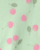 Girls Cherry Short-Sleeve Dress - Green, image 3 of 4 slides