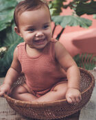 Baby Girl 2-Piece Organic Cotton Knit Top & Short Set, image 2 of 6 slides